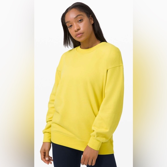 Lululemon Sweatshirt Perfectly Oversized Crew Size 14 Yellow Serpentine - Picture 16 of 16